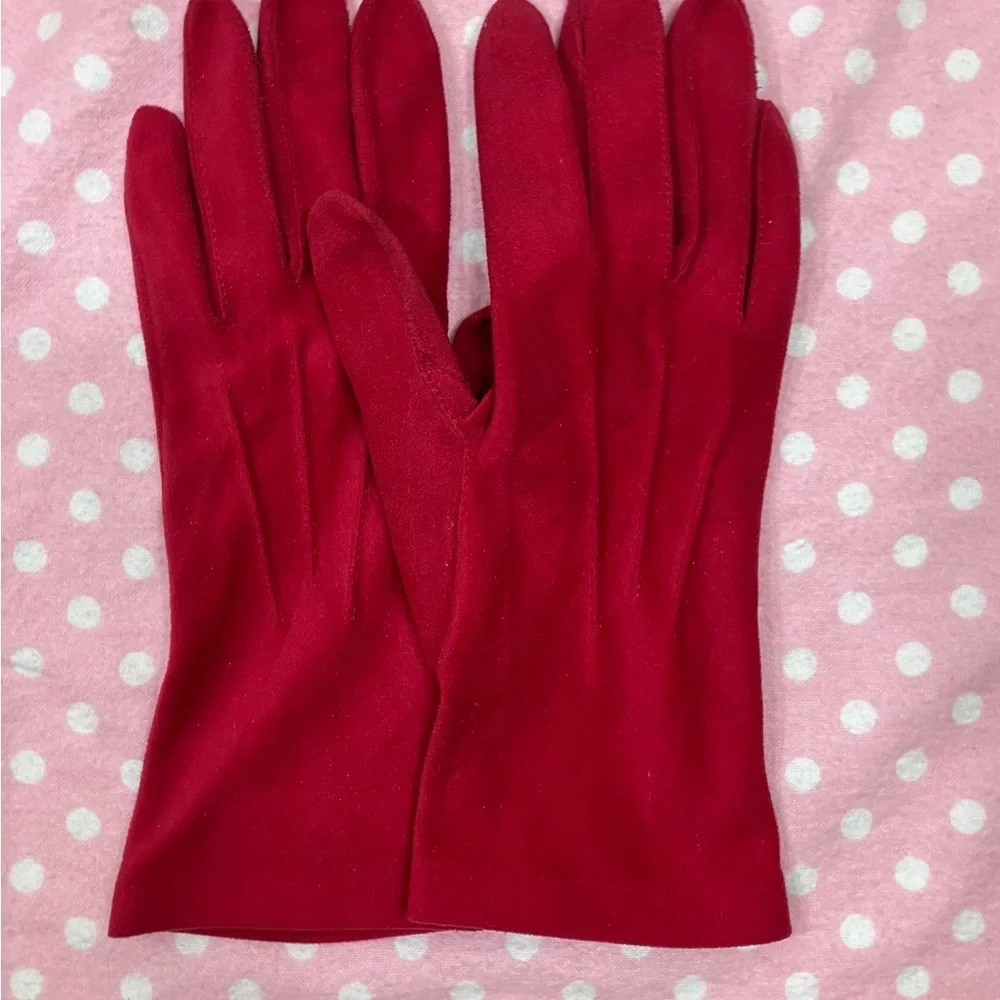 Vintage Anne Klein II Isotoner Red Gloves OS